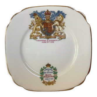 Assiette du couronnement d’Élisabeth II d’Angleterre