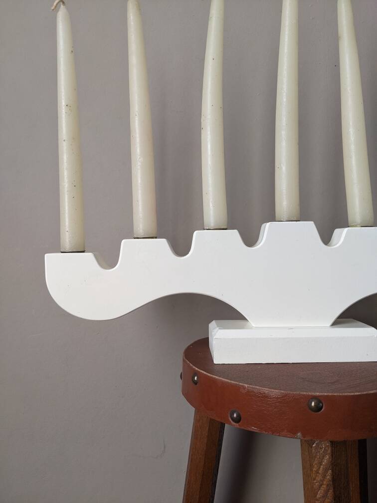 Danish wooden candle holder vintage candlestick contemporary Scandinavian design