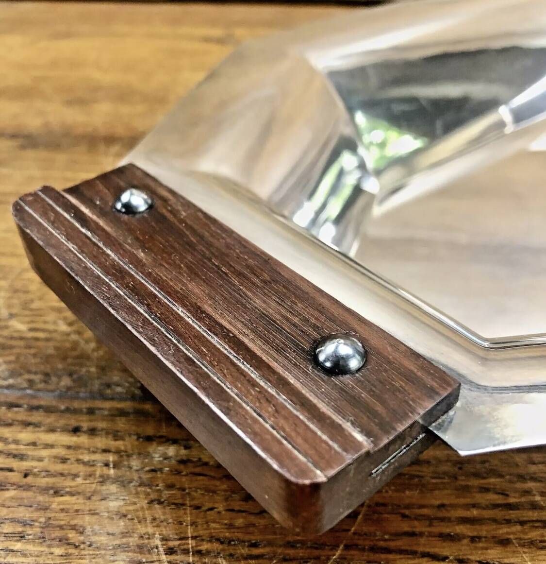 Bannette basket bread basket Art Deco silver metal Rosewood Christofle Alfenide