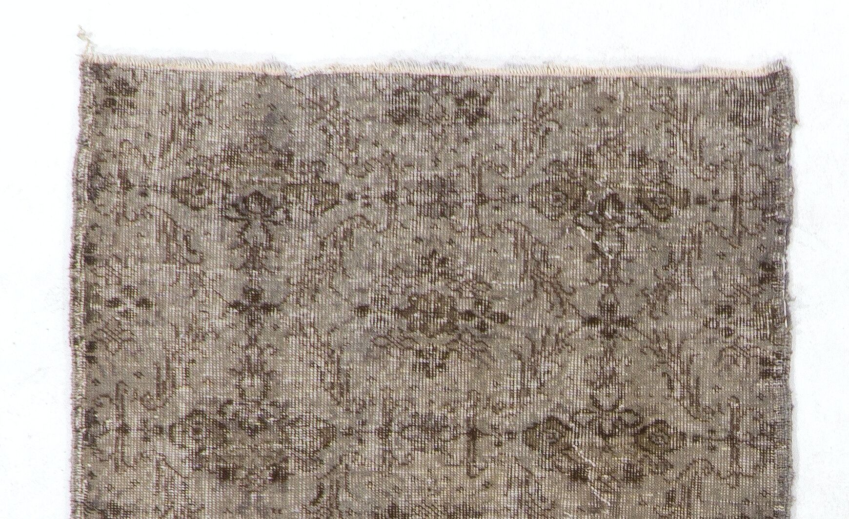 Vintage handmade turkish rug over-dyed in gray color