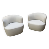 Pair of Elain model swivel armchairs - Edition Molteni - New