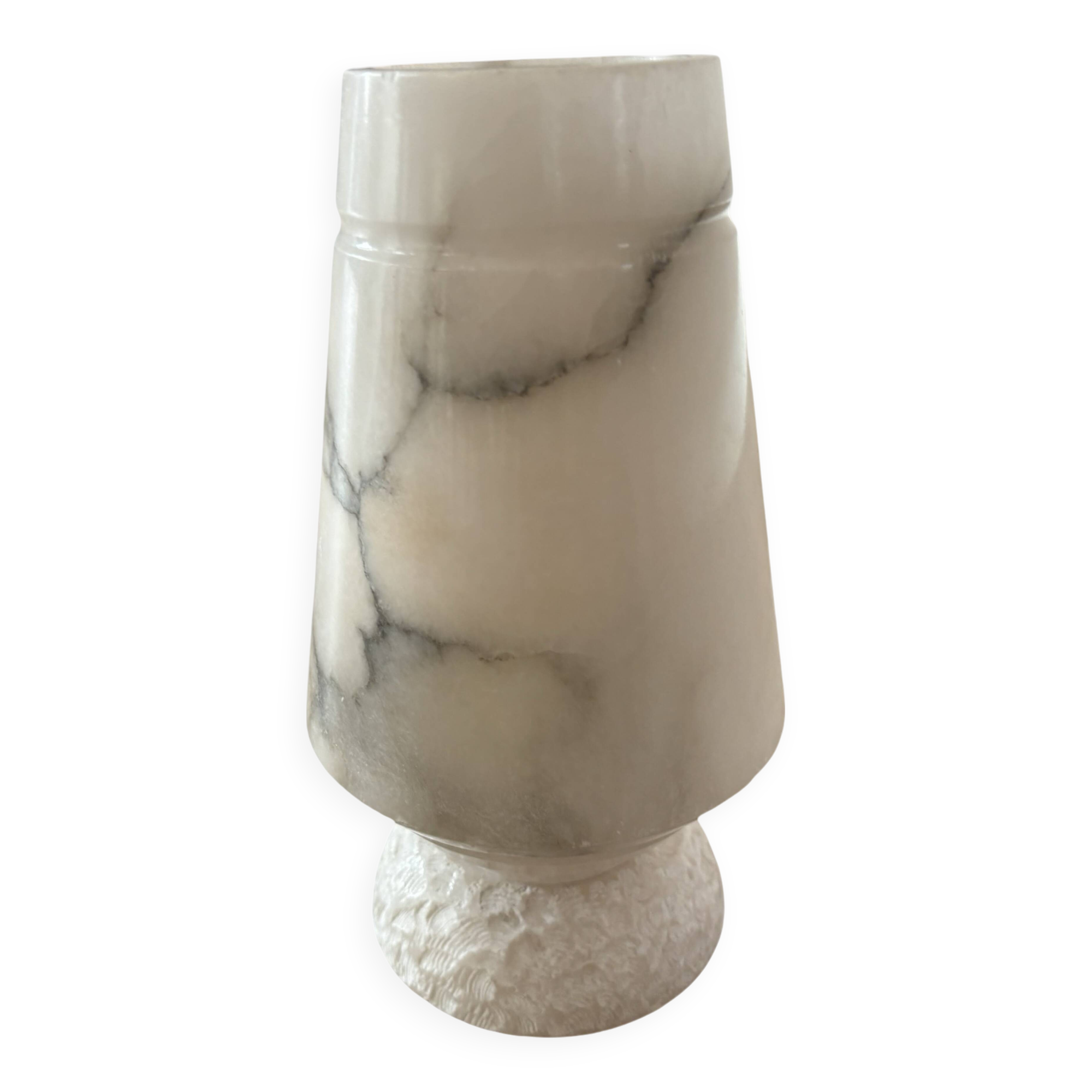 Vintage table lamp alabaster lamp, Italy 1960 minimalist