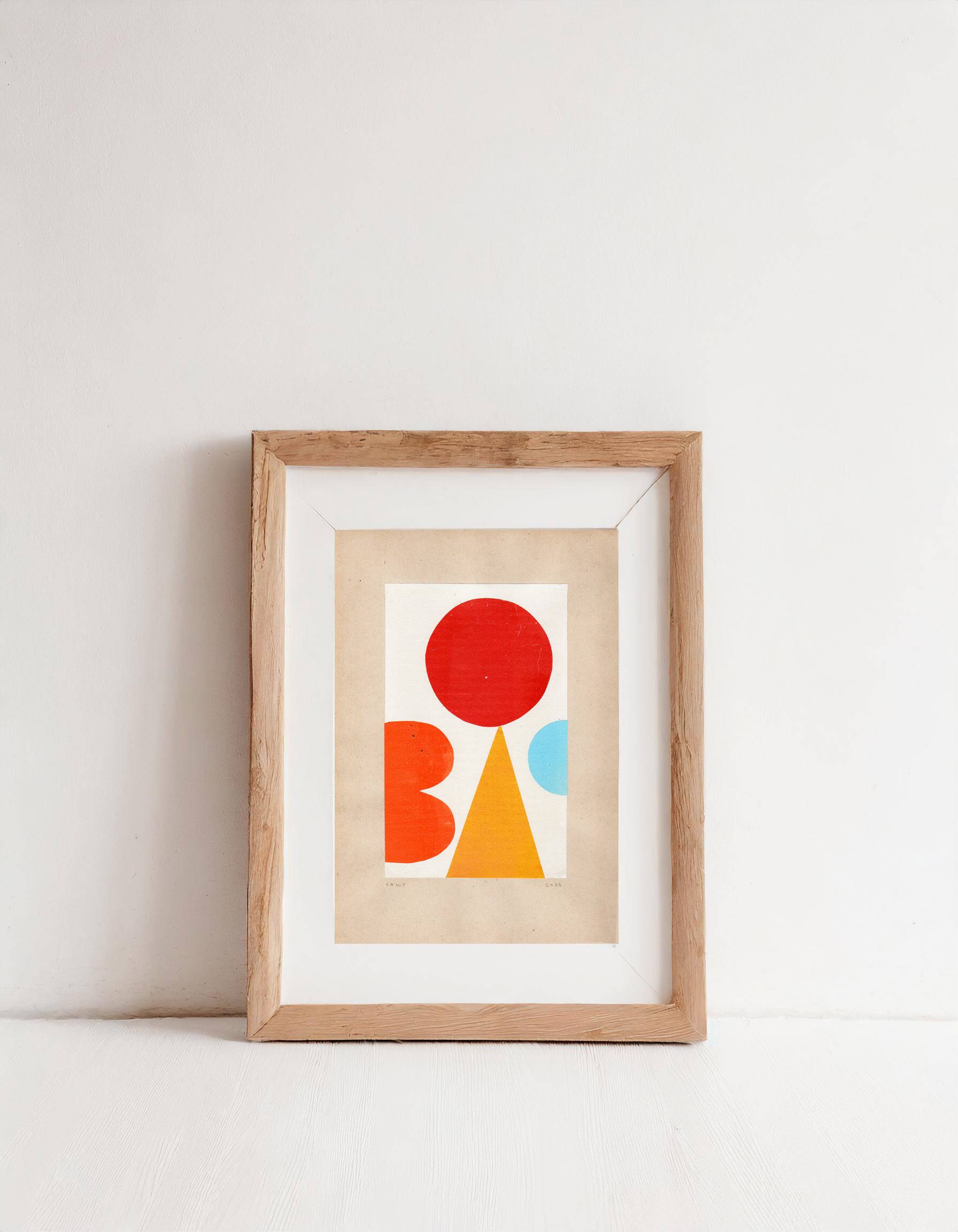 Collage on old paper - H711 - signed Eawy