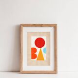 Collage on old paper - H711 - signed Eawy