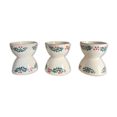 Set de 3 coquetiers en faïence vers 1900