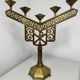 Antique Art Deco Brass Altar Chandelier – 5 Lights – Chrism Symbol