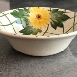 Cup vintage in ceramic enamelled signed fleur peinture decoration