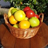 Round wicker basket
