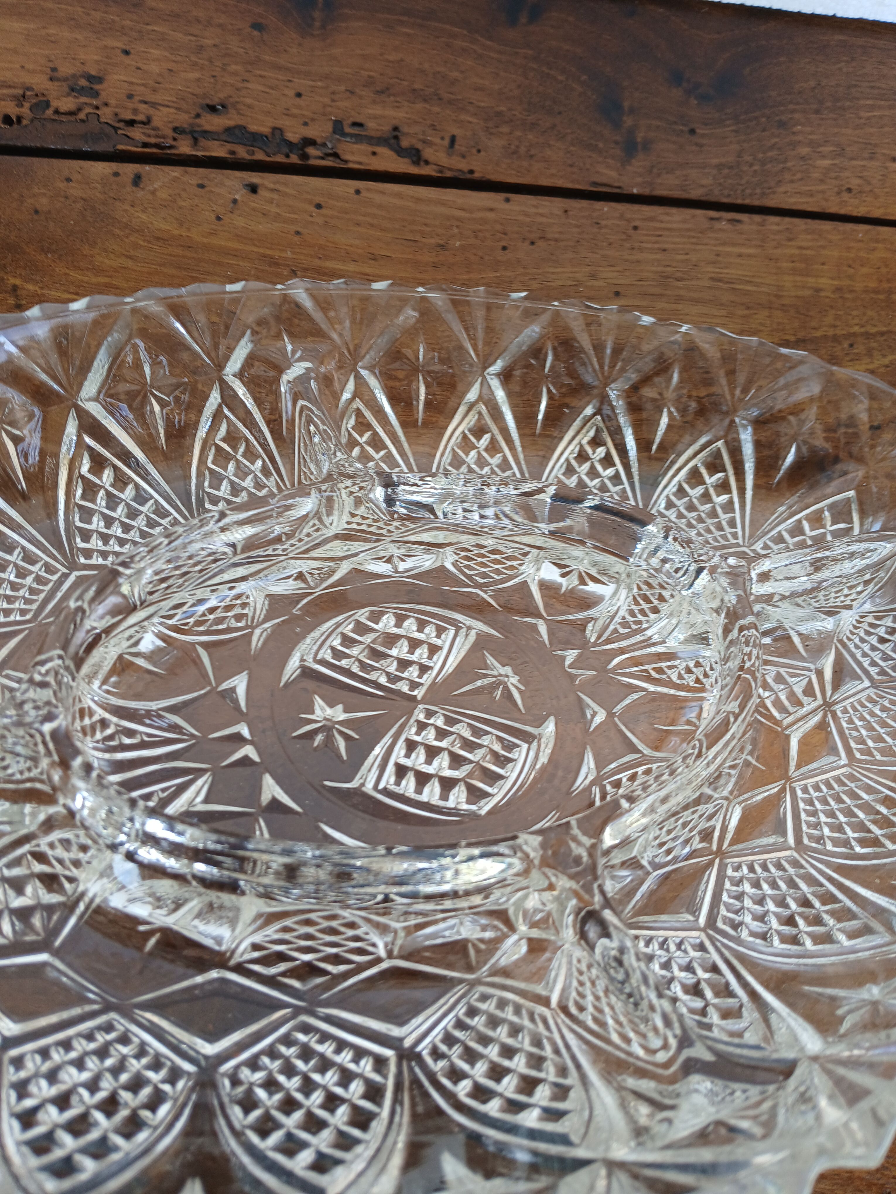Vintage glass aperitif plate France
