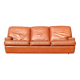 Space age sofa. Tan leather. Circa 1970