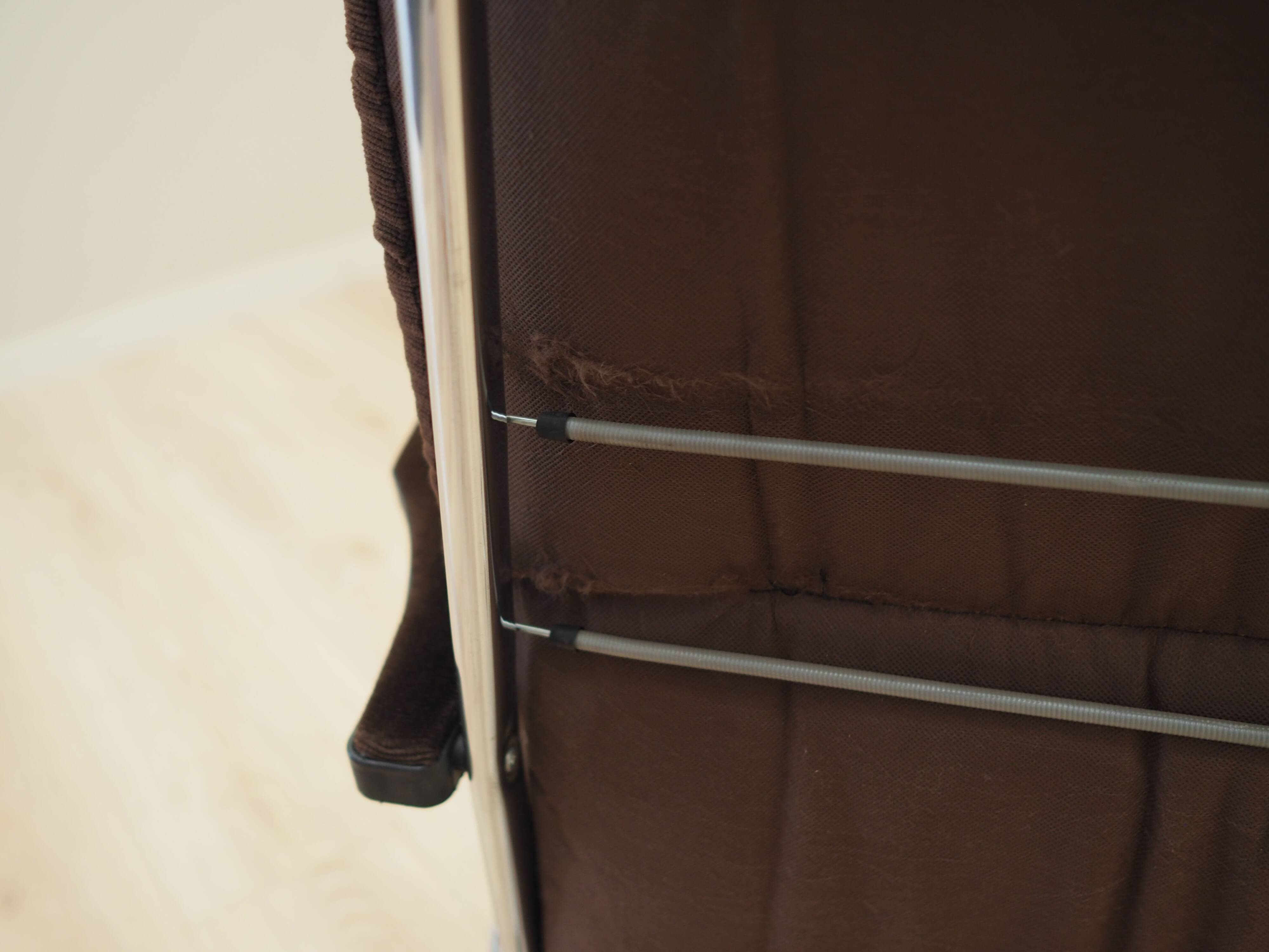 Brown velour armchair, Danish design, 1970s, production: Denmark