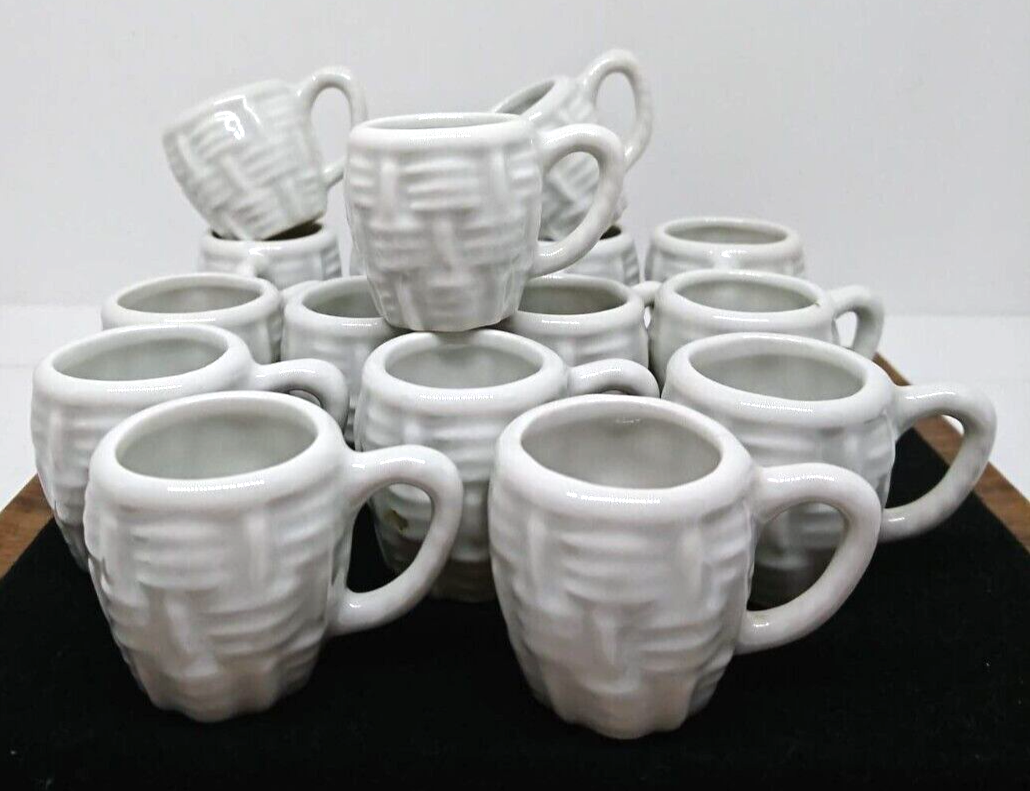 White Ceramic Mini-Chopes/Shot Basket Decor