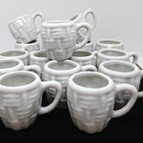 White Ceramic Mini-Chopes/Shot Basket Decor