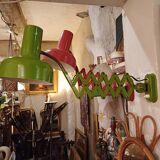 Pair of red and green Hala Zeist wall lights Dutch design 1960