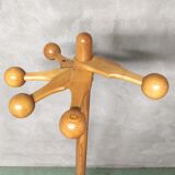 Porte manteaux sur pied 5 patères boules bois orientables