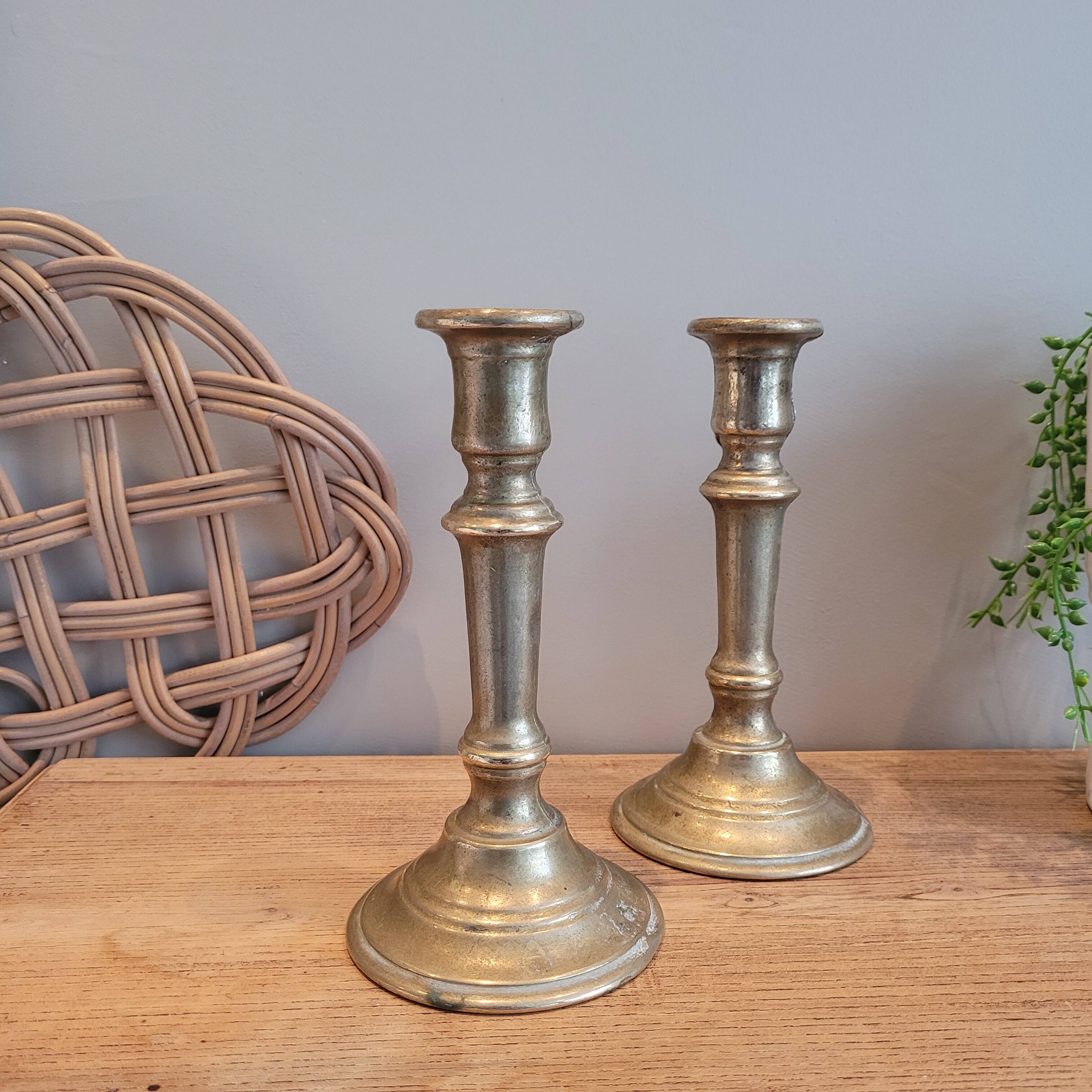 La Redoute x Selency pair of brass candle holders 10