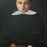 Painting of a child with a red hoop, 19th c.