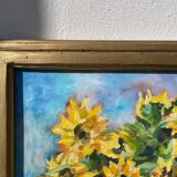 Painting bouquet of sunflowers oil on canvas