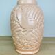 Art deco vase St Clément pigeon model, pink ceramic
