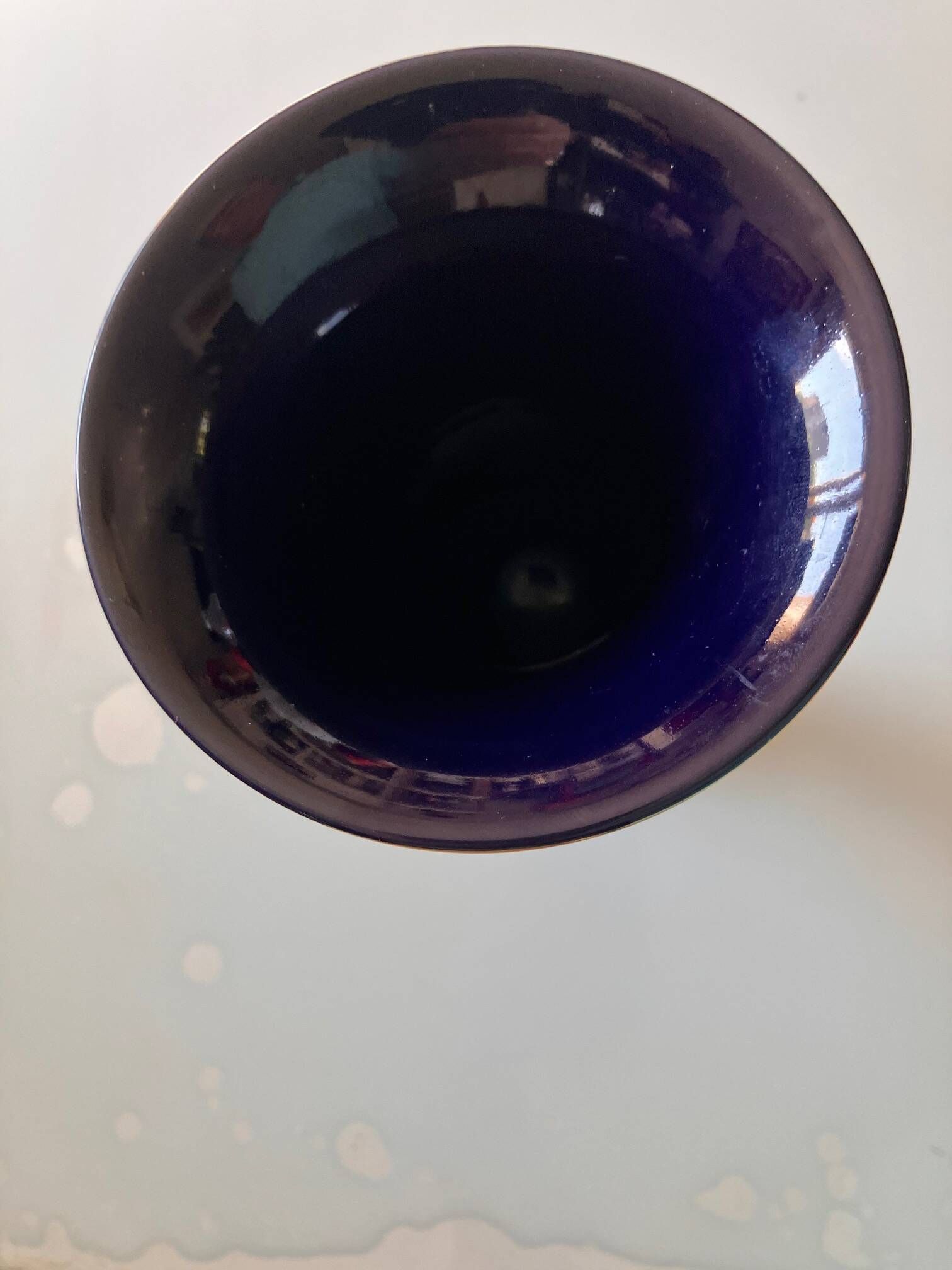 Vintage Cobalt Blue and Gold Pedestal Vase – C. Fiorentino (Italy)