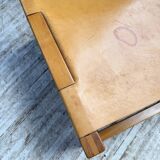 Elm and leather armchair Maison Regain