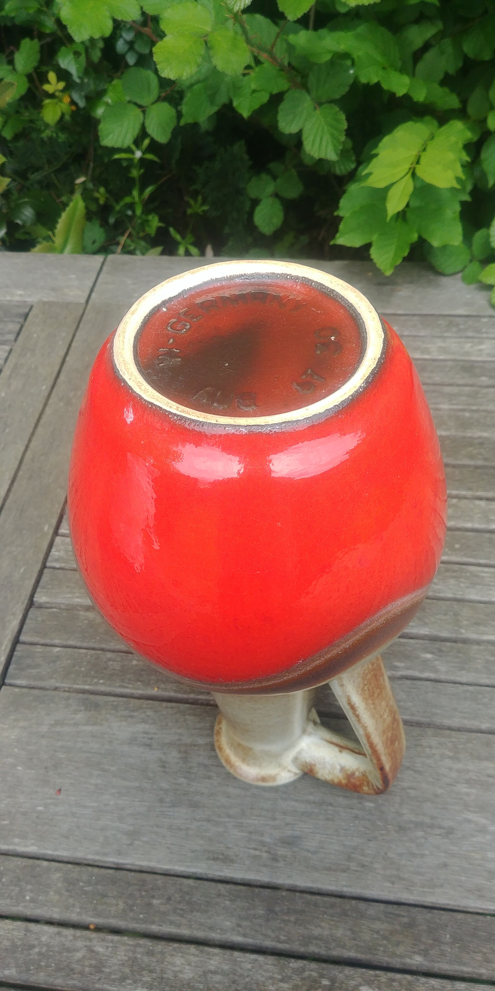 Glazed ceramic vase Vintage W.Germany 70s