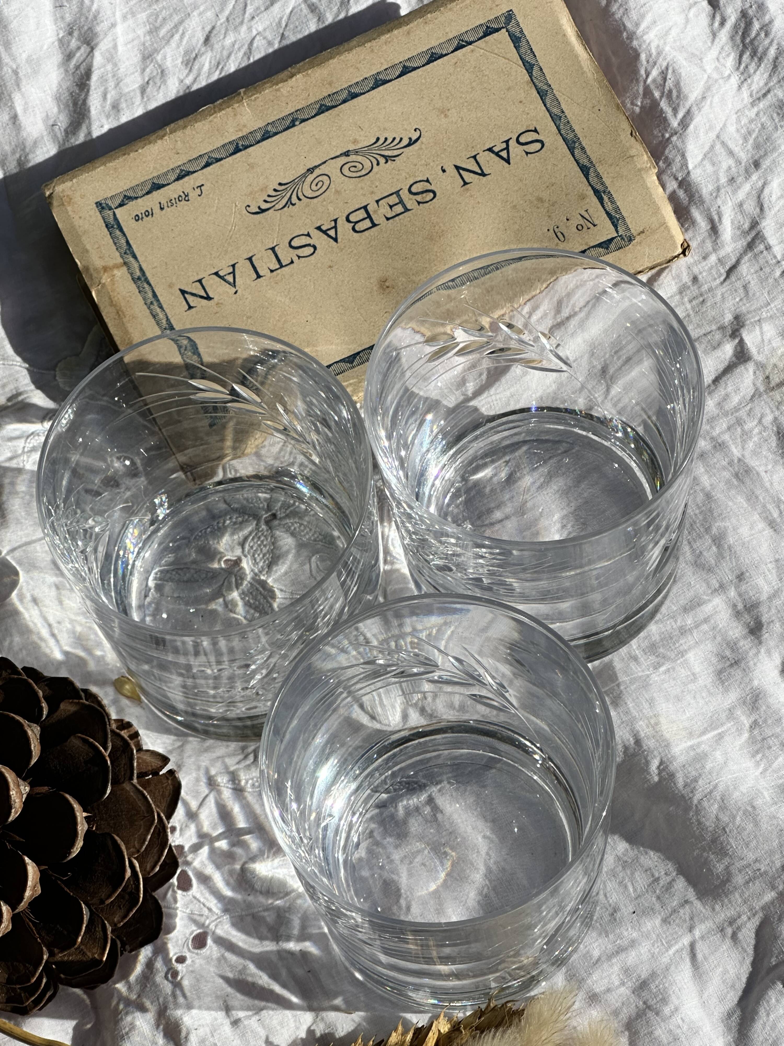 Set of Three 30cl Vintage Crystal Whisky Glasses // Epi Model // Art d