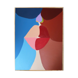 The kiss colorful handmade paint