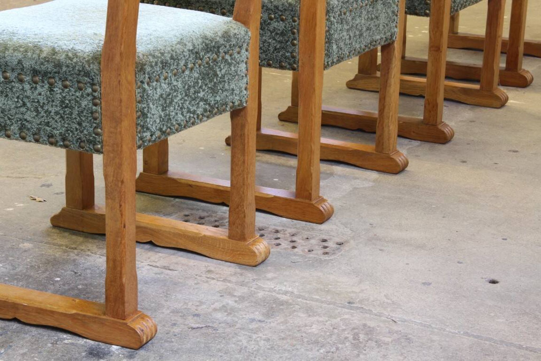 Vintage 1950s signature, solid oak dining throne chairs, Danish craftsmanship