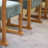 Vintage 1950s signature, solid oak dining throne chairs, Danish craftsmanship