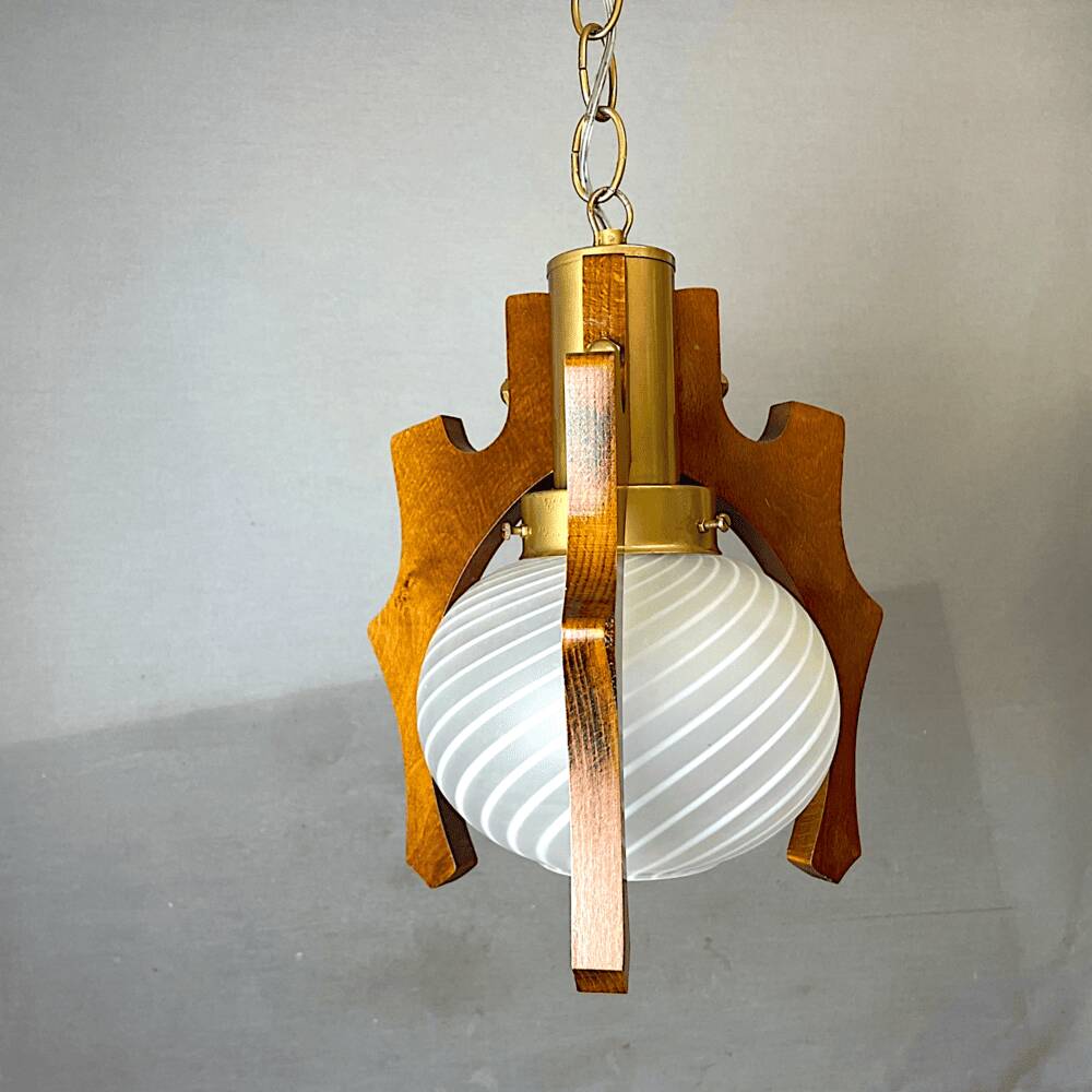 Scandinavian style 194770s wooden lamp