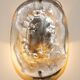 Glass, brass and aluminum wall light No.10