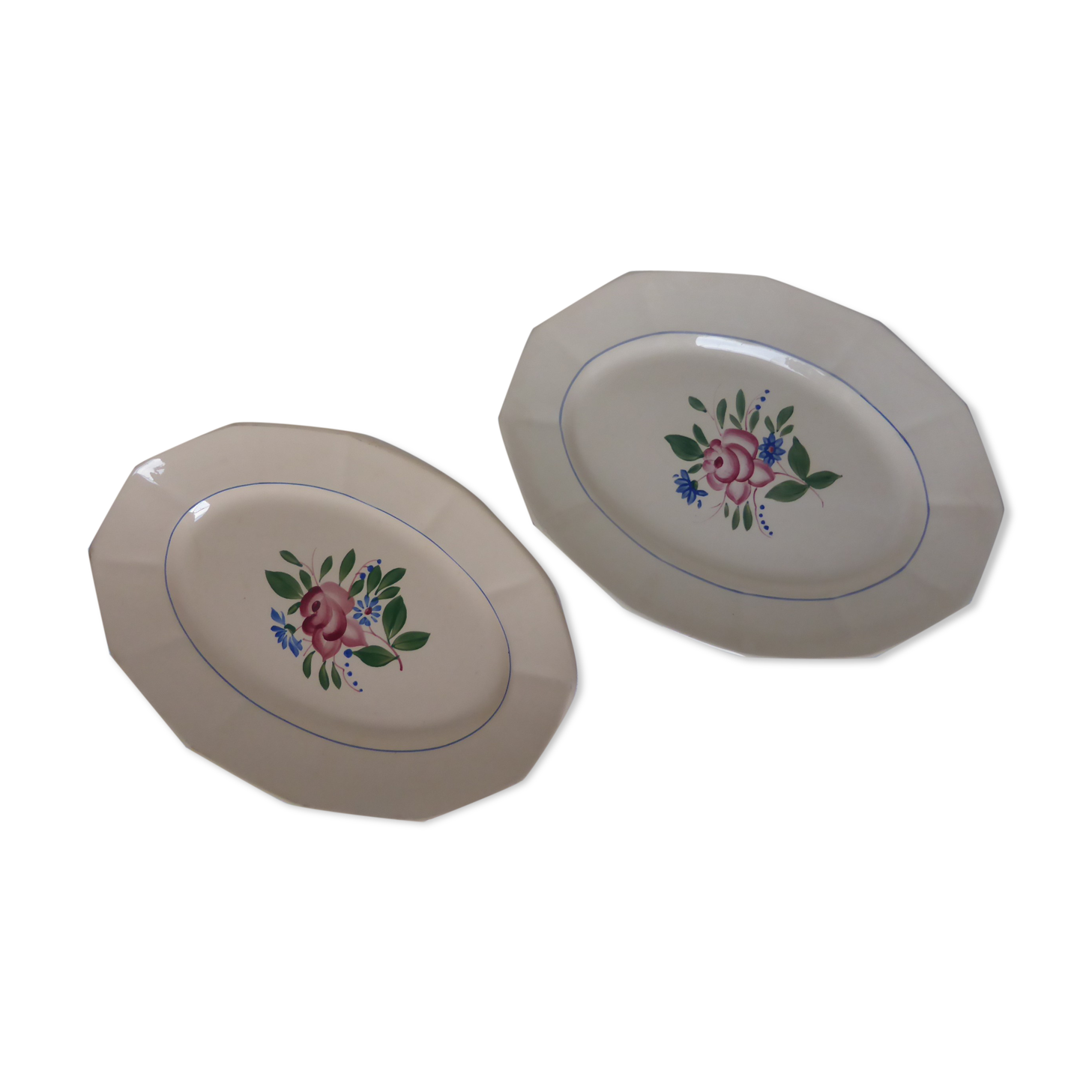 2 plats de service oval Digoin Sarreguemines