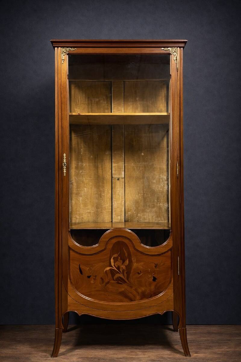 Vitrine en marqueterie – époque Art Nouveau / Bois précieux - Majorelle - G