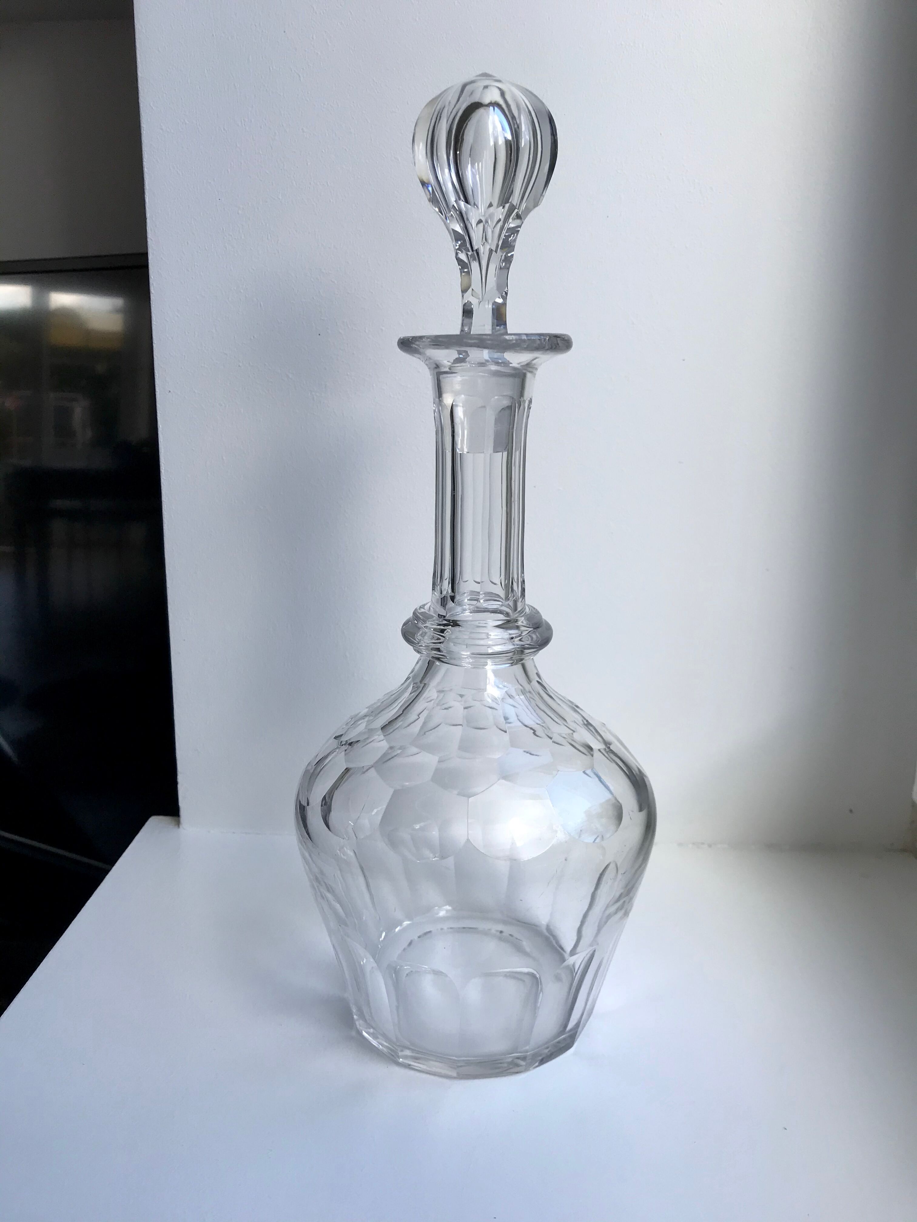 Crystal wine decanter early twentieth century