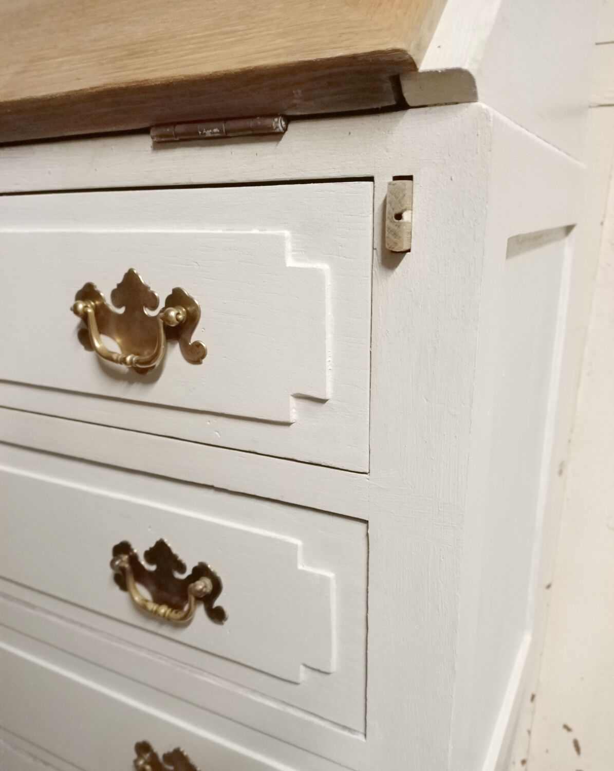 Wooden secretary chest of drawers