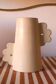 Abstract handmade ceramic vase with off-white matte floral design - daisy