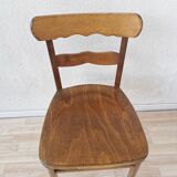 Vintage Wooden Dining Chair: Tyrolean Farmhouse Bistro, 1970s