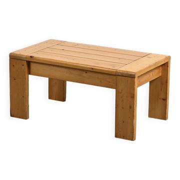 Table basse en pin Les Arcs, circa 1970