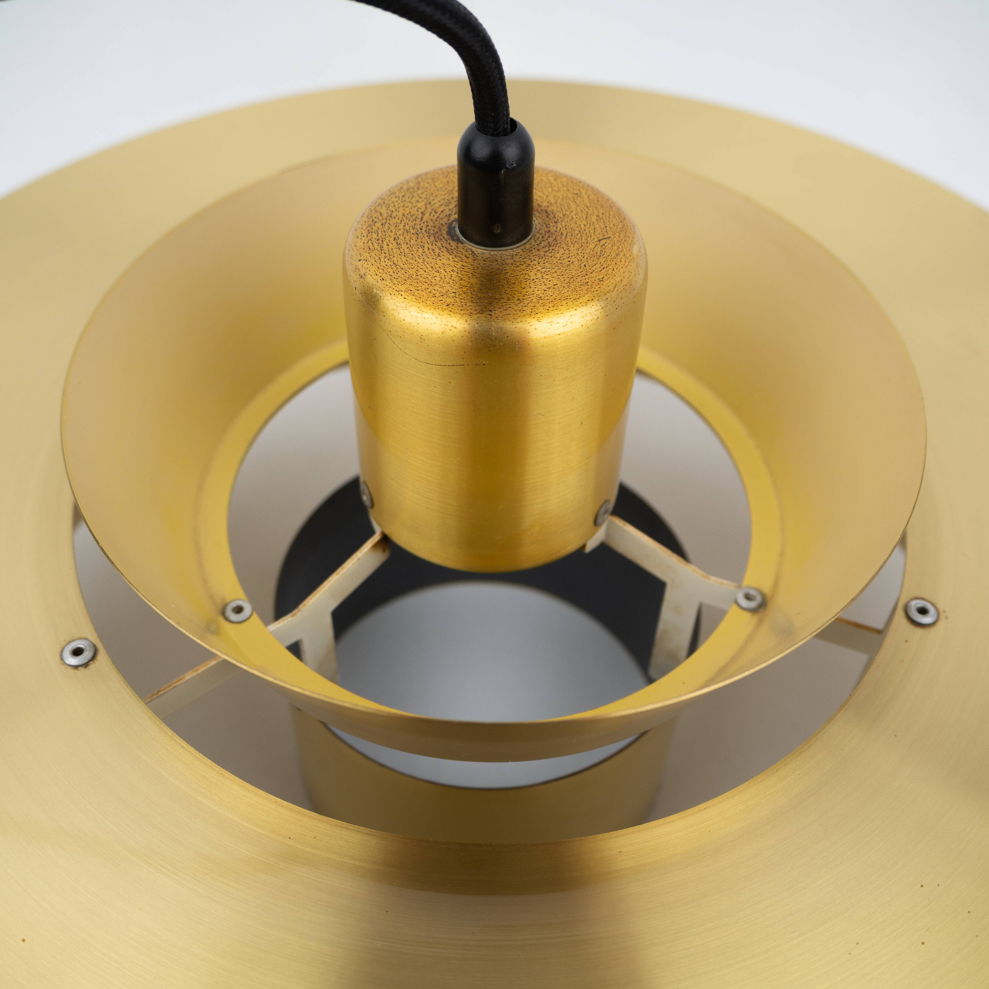 Danish vintage brass pendant lamp by Jo Hammerborg, Fog og Mørup, 1963