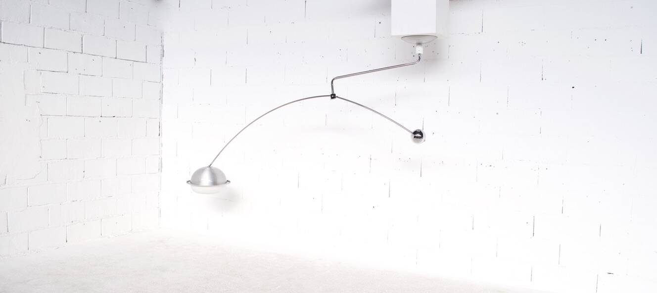 IMPORTANT ADJUSTABLE SUSPENSION 1970s CHROME STEEL PERSPEX ITALY WIRE