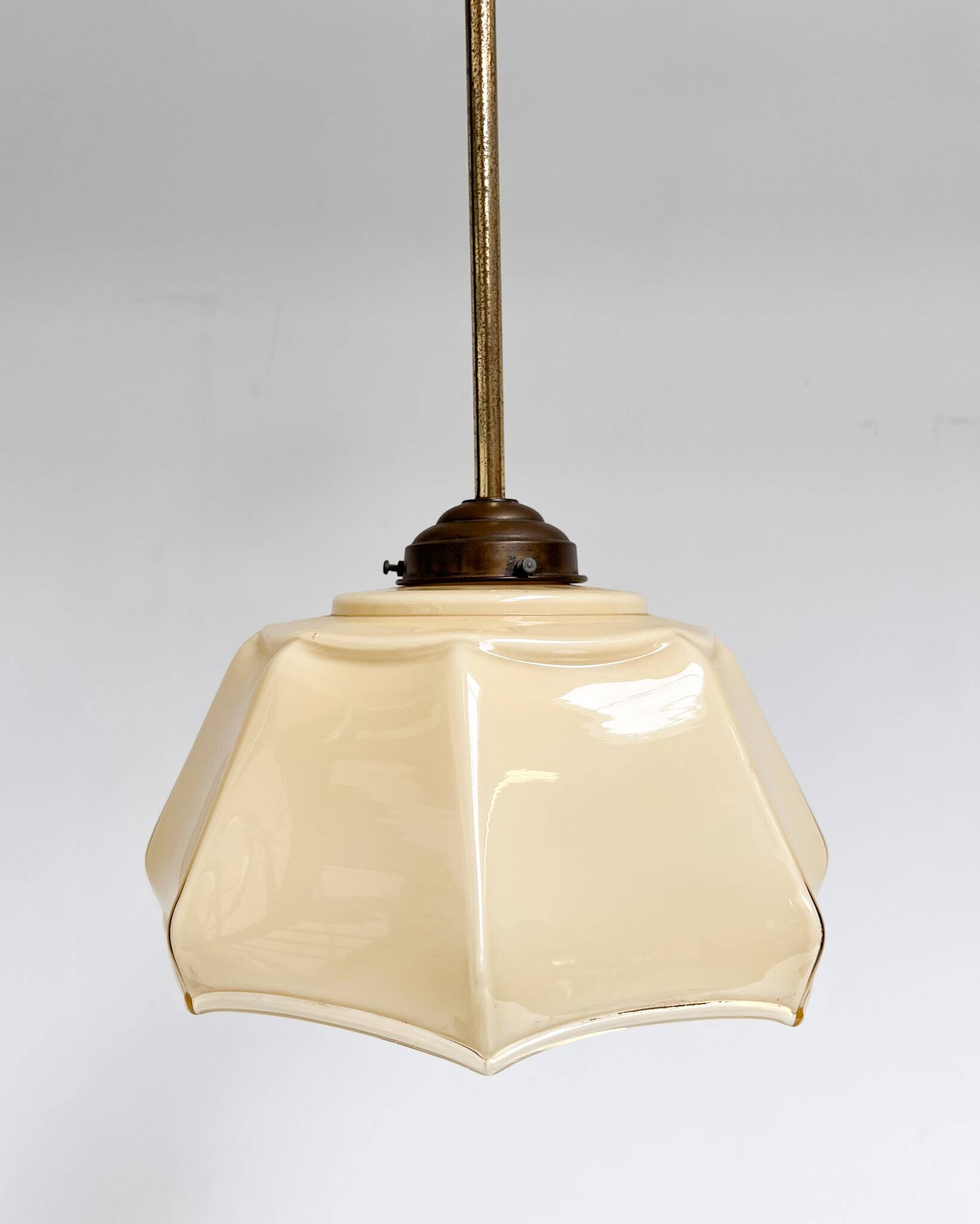 Curved glass Art Deco ceiling lamp, 1930s