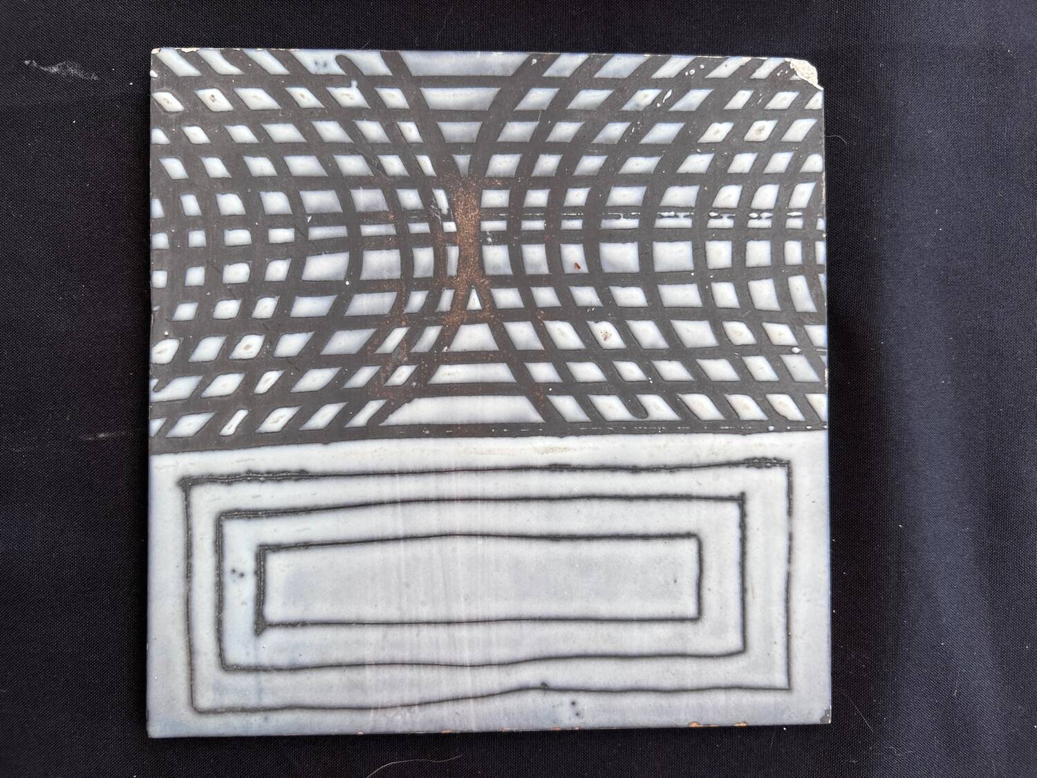 2 Roger Capron tiles – Geometric vintage ceramic