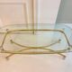 Vintage coffee table with bevelled glass and plexiglass from the 1970s.