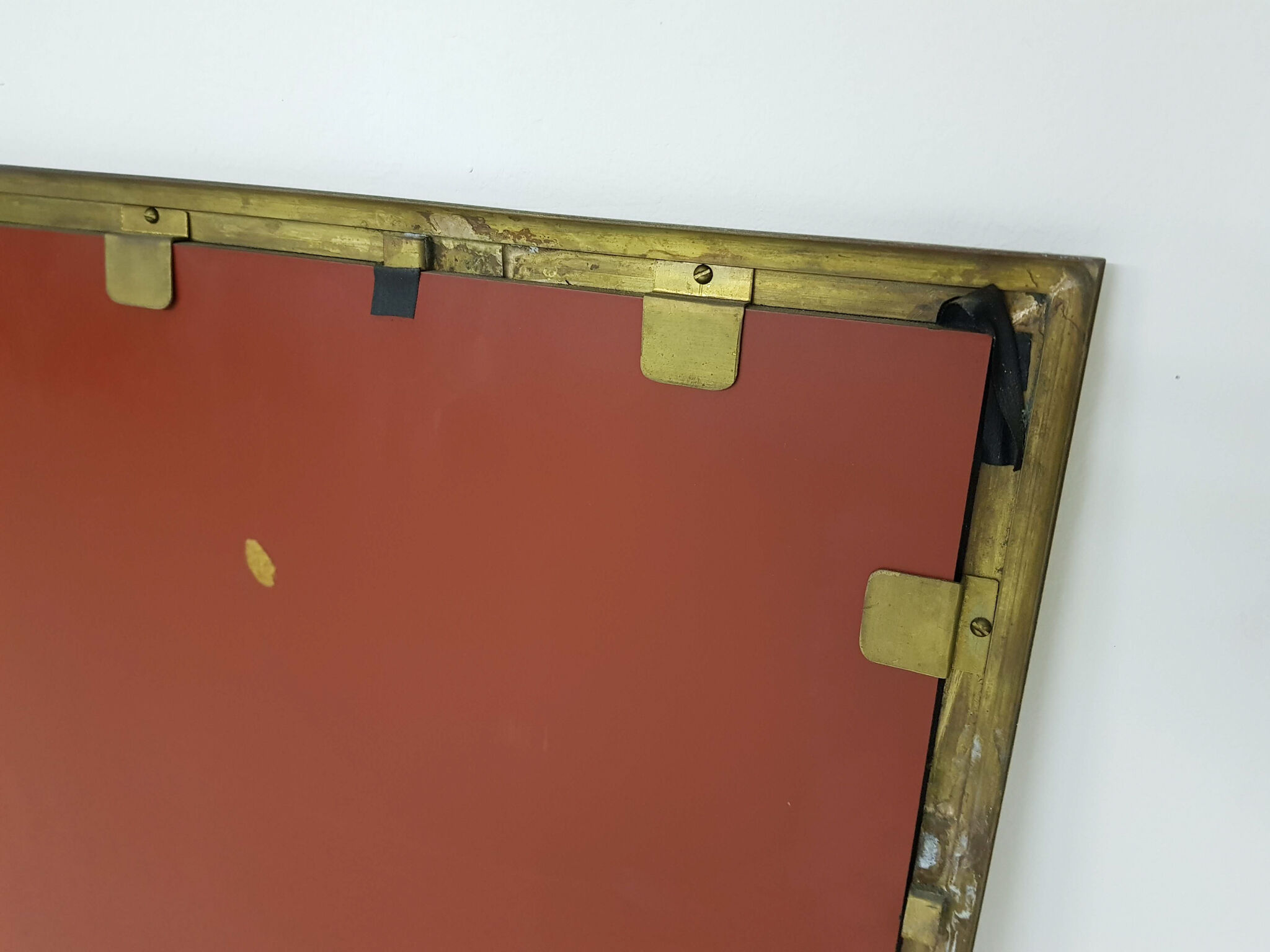 Vintage brass rectangle mirror