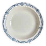 Salins round hollow dish in blue ironstone, "Arbois Ennege" service