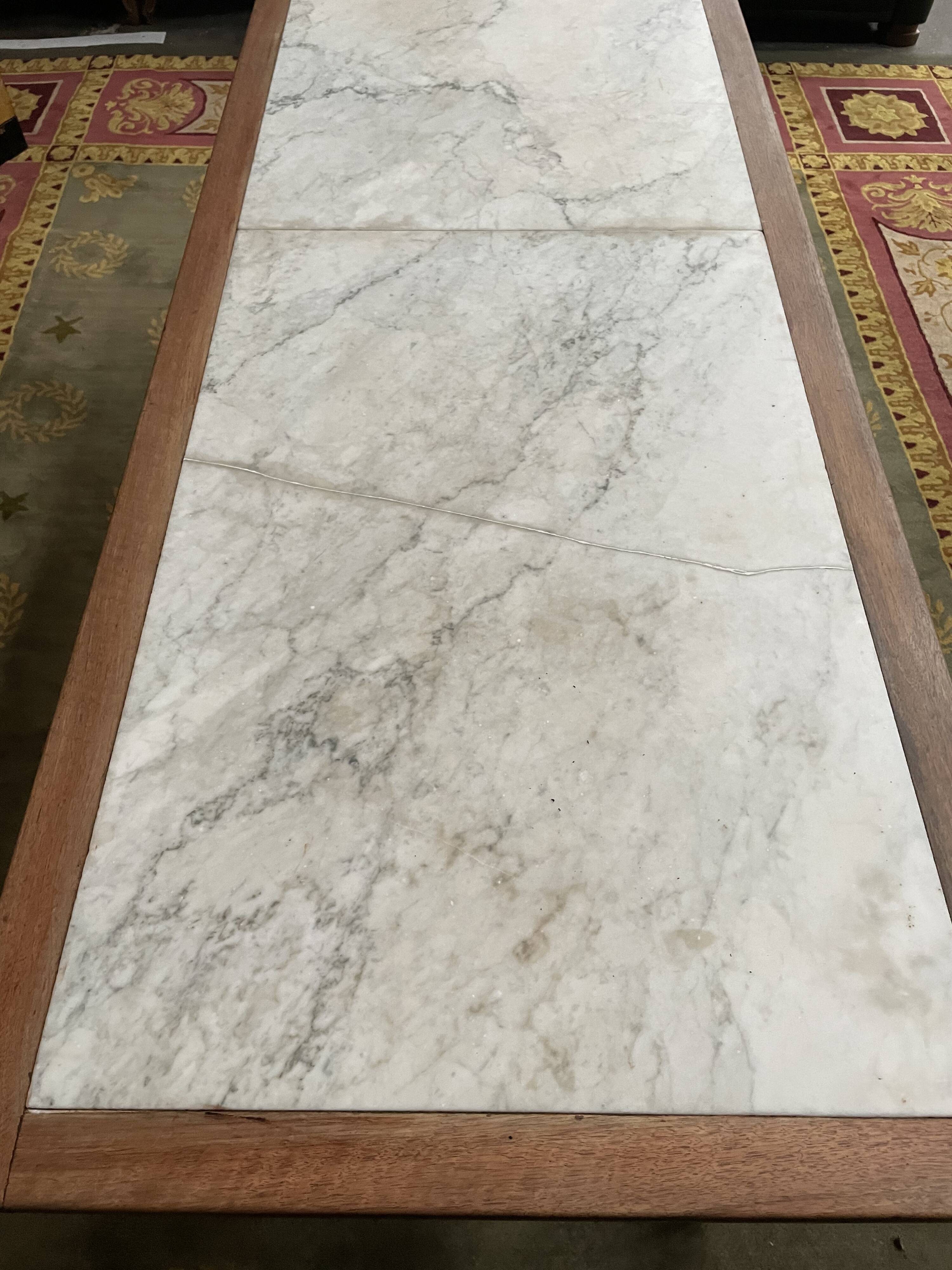 Louis Philippe marble farmhouse loom table