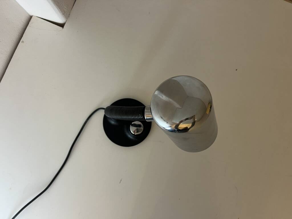 Lampe de table chromée Hillebrand Space Age vintage rétro