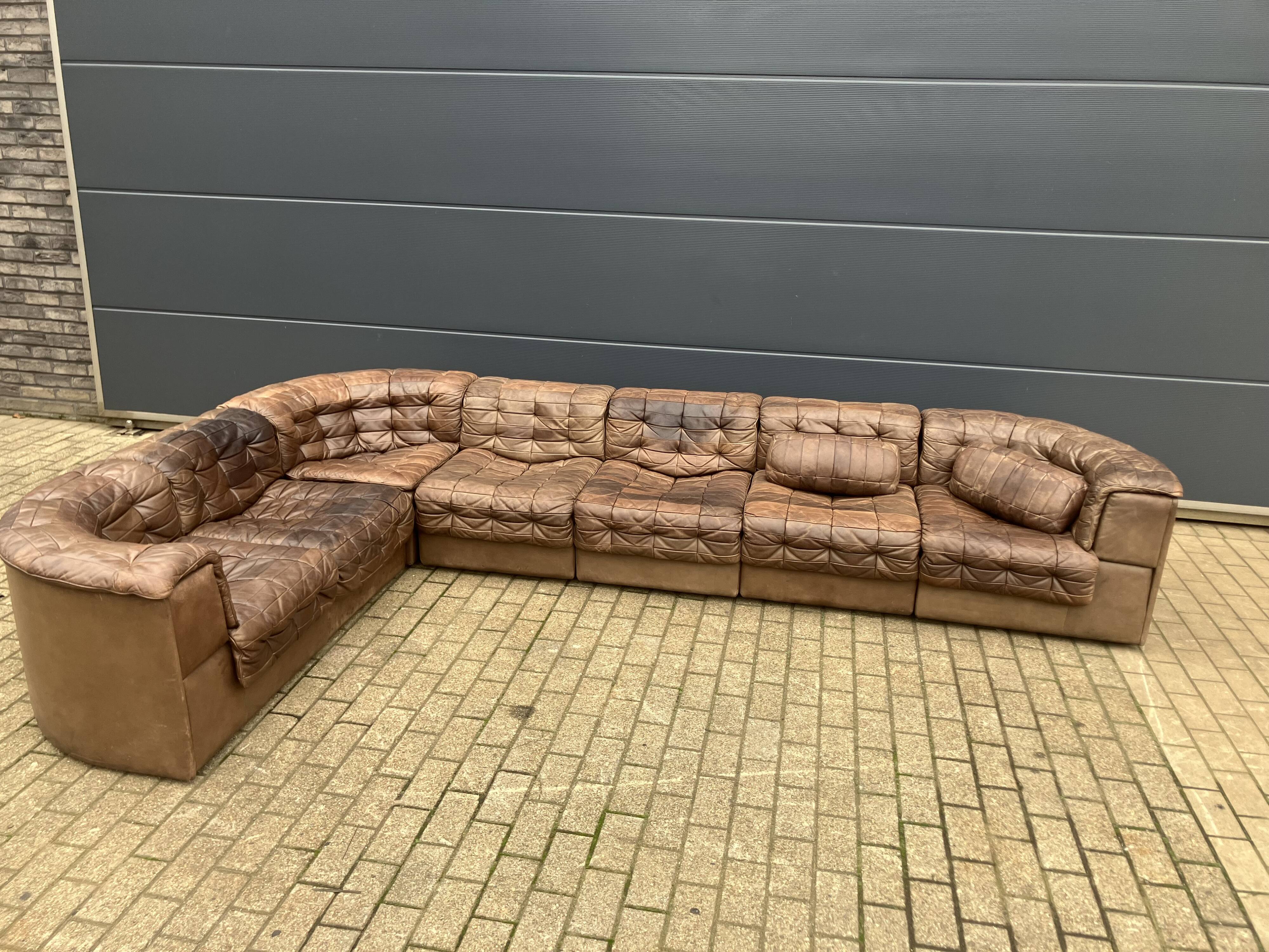 Prachtige De Sede Ds11, 7-delige set in brown patchwork