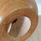 vintage wooden lamp small model with fabric shade 80's design